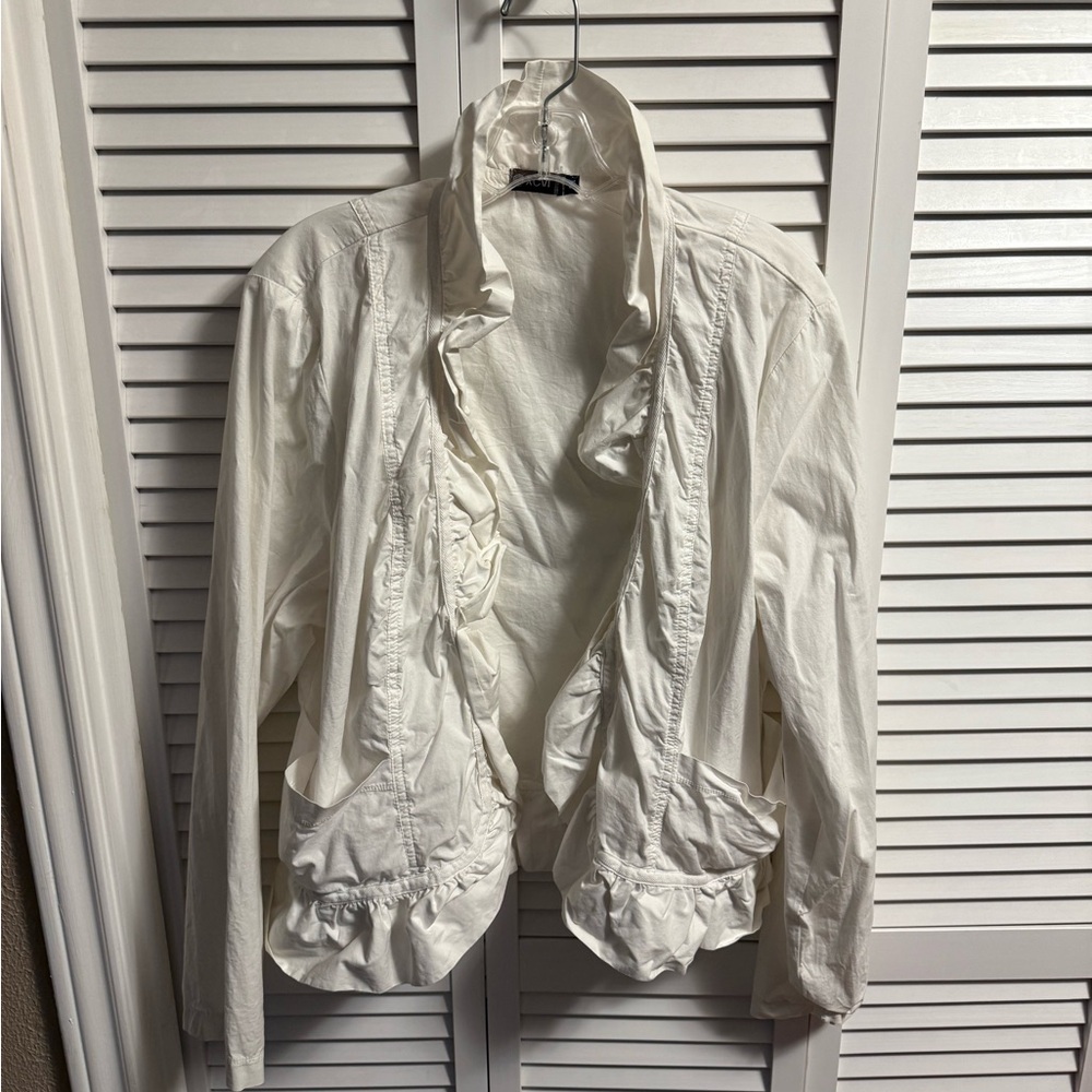 XCVI Cotton Lightweight Ruffled Jacket 1X